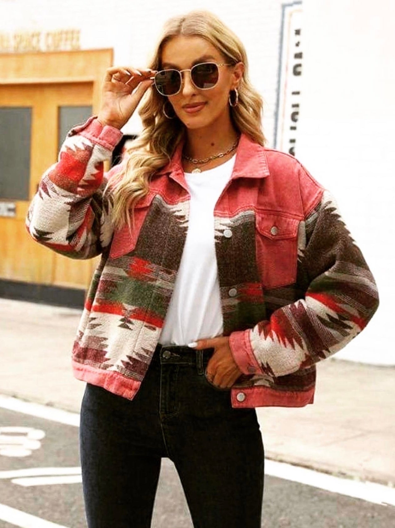 Dark pink leather top jacket