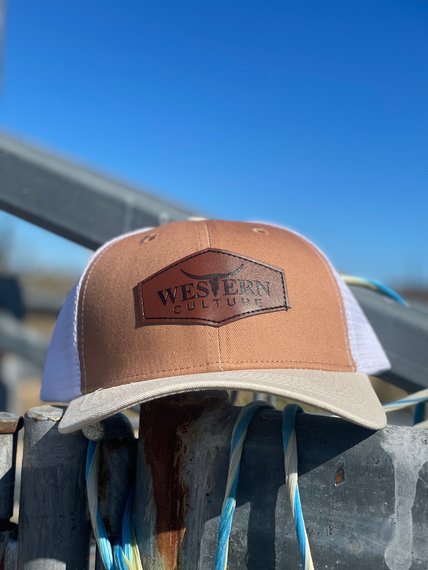Western Culture Leather Label Trucker Cap-Western Culture Leather