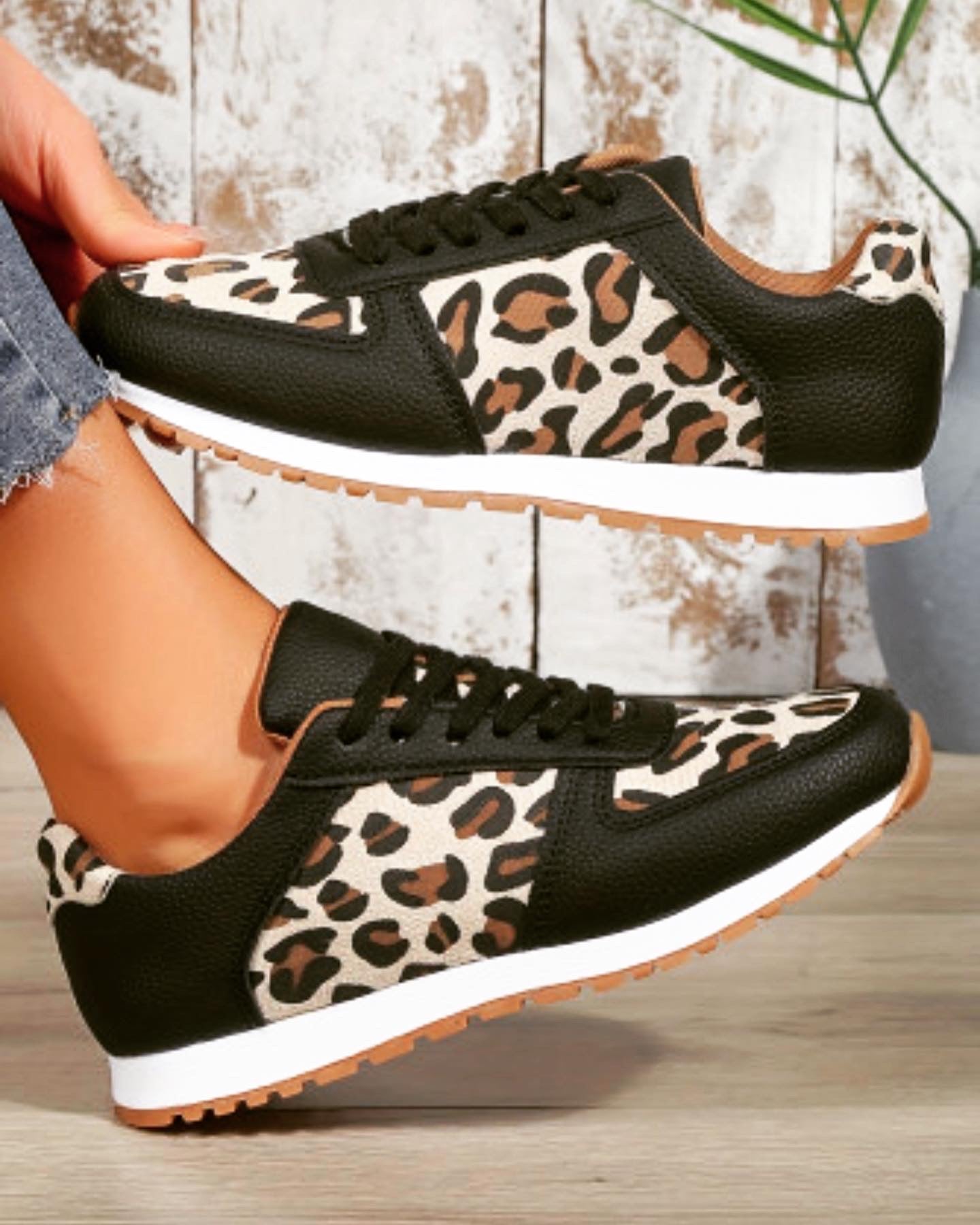 Leopard Print Sneakers-Western Culture Leather