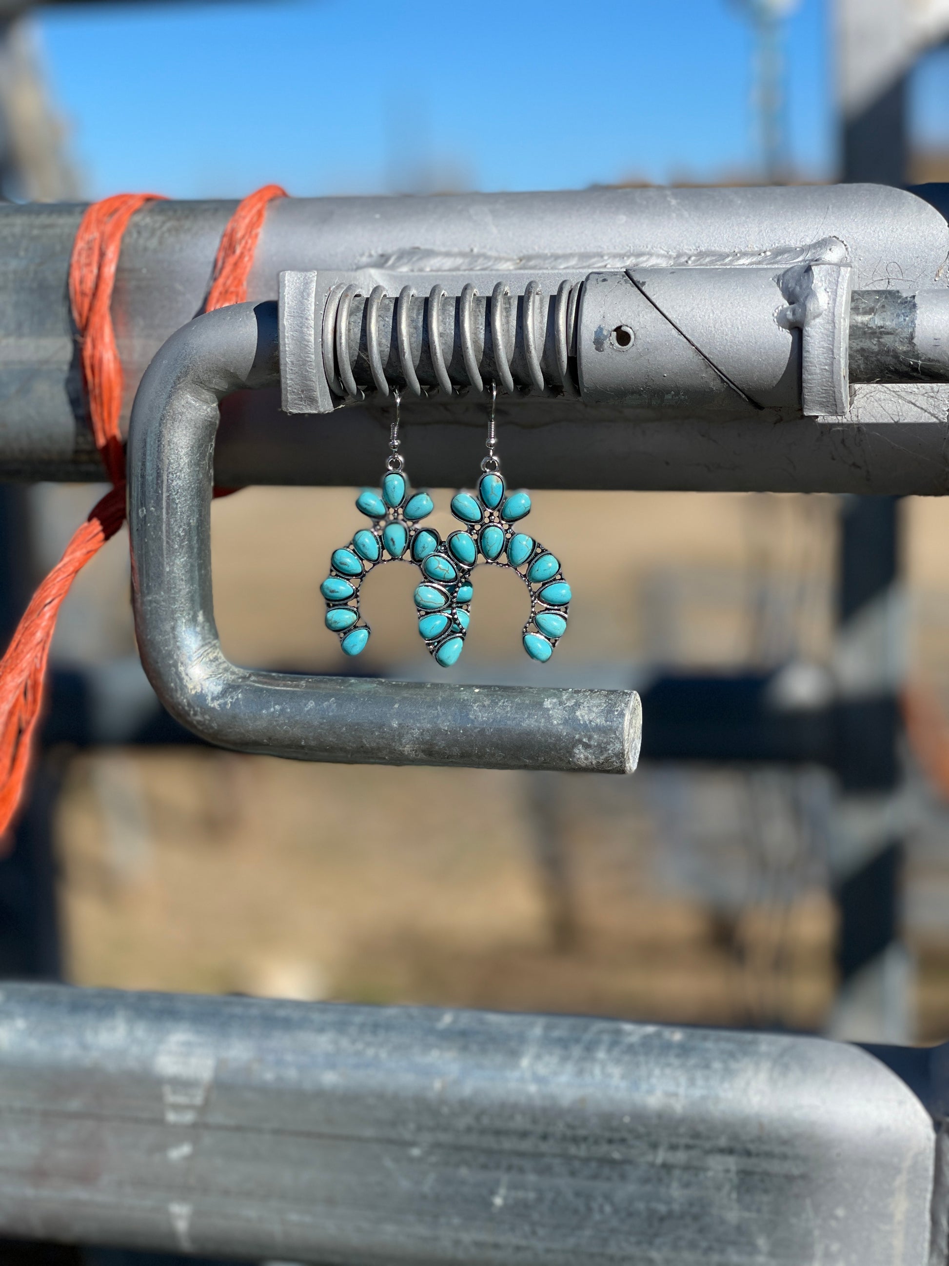 Turquoise Squash Drop Earring-Western Culture Leather