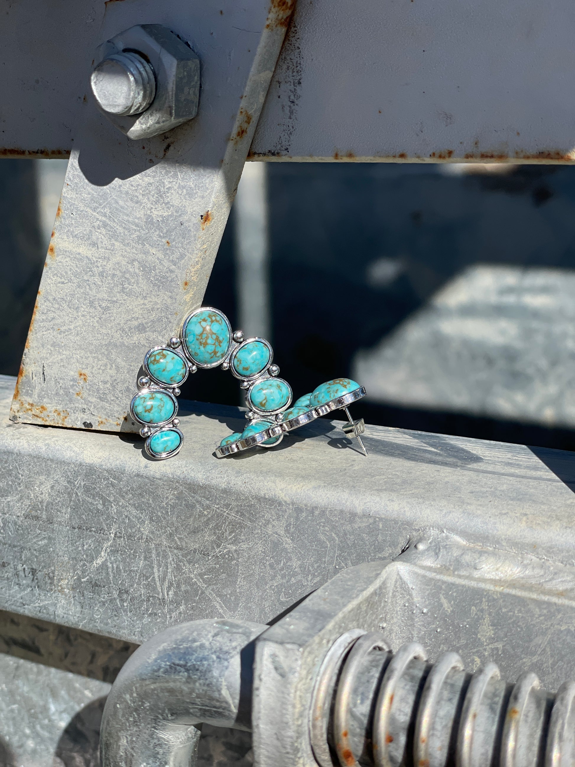 Turquoise Squash Stud Earring-Western Culture Leather