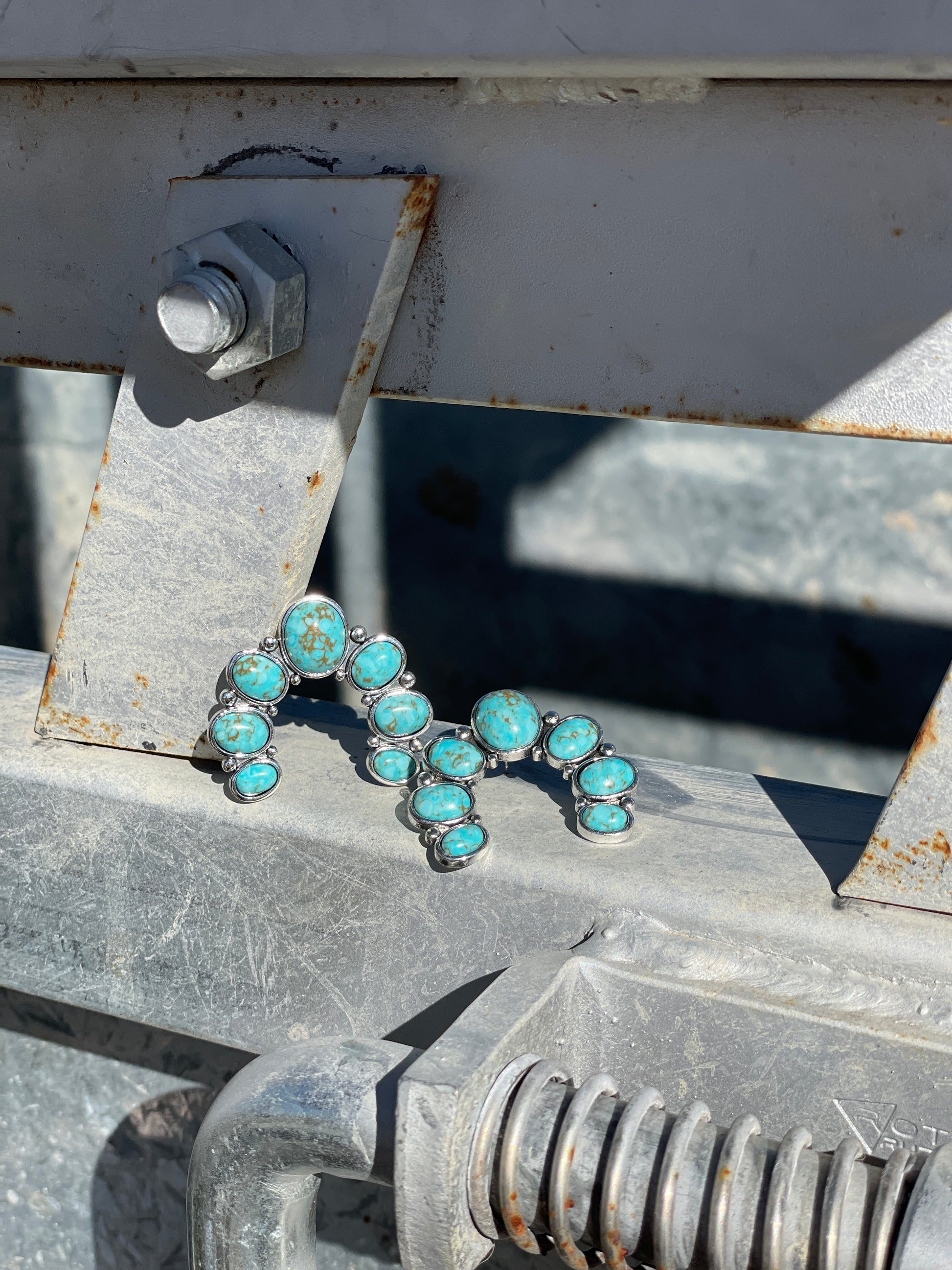 Turquoise Squash Stud Earring-Western Culture Leather