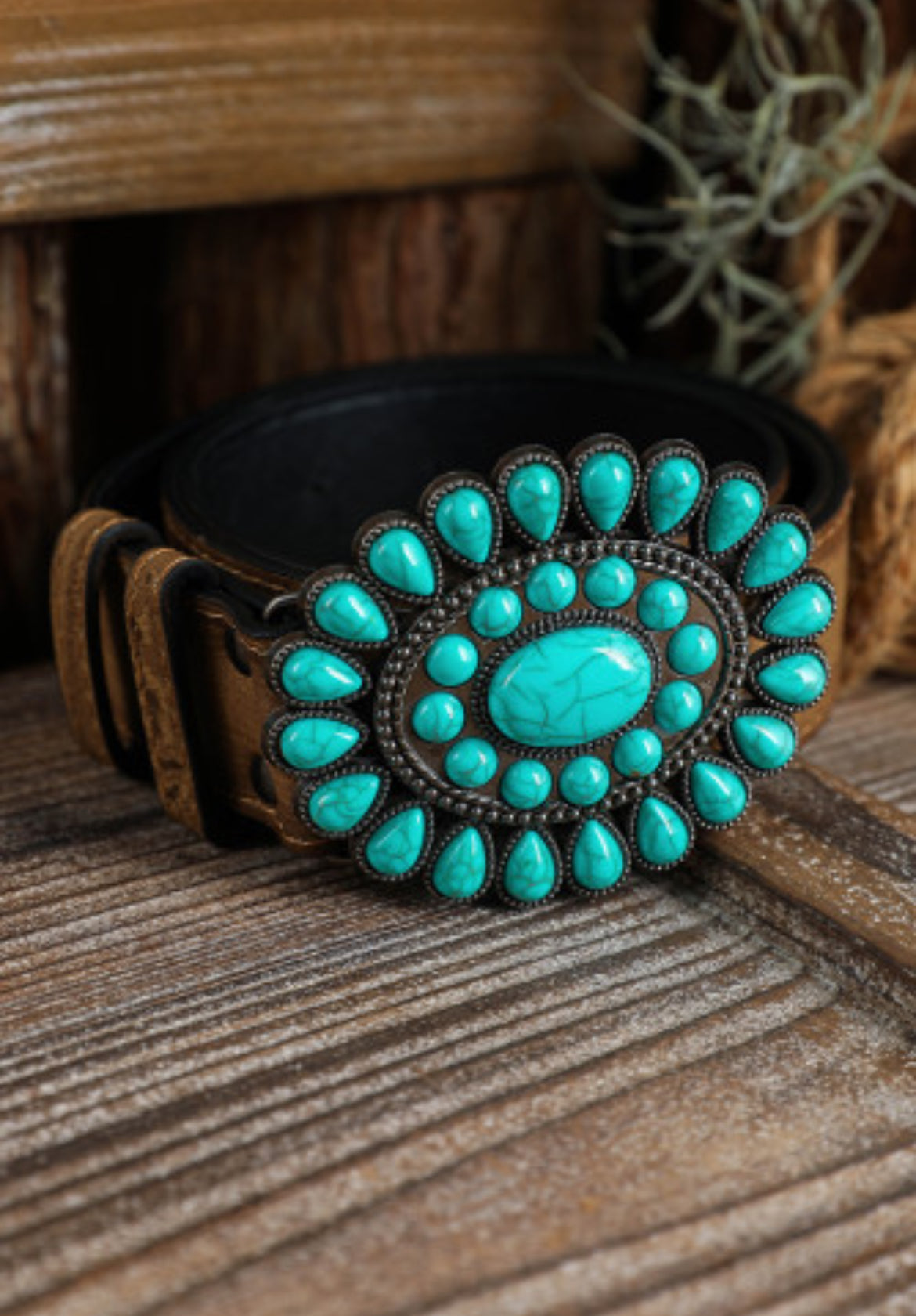 Turquoise Buckle Belt-Western Culture Leather